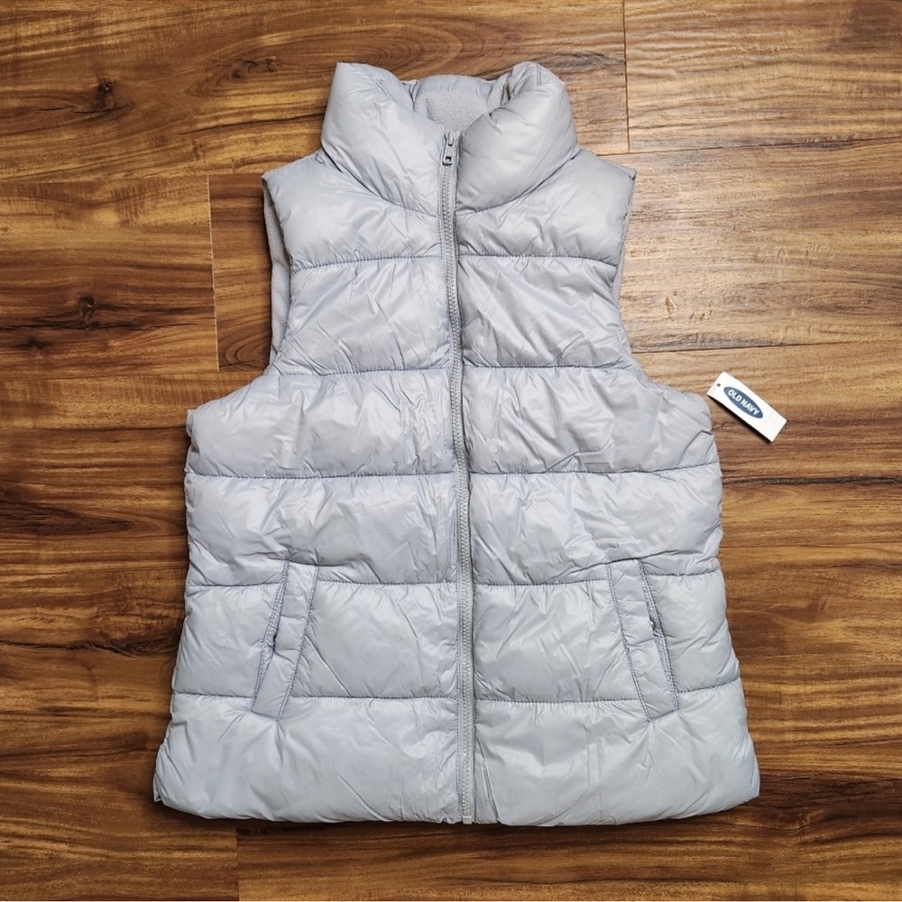 Old Navy Light Gray Puffer Vest